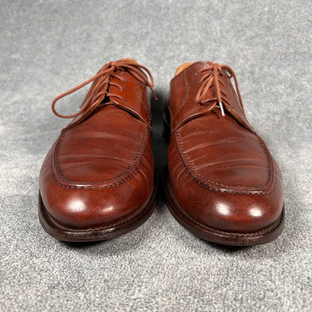 Mercanti Fiorentini Derby Dress Shoes Apron Toe Mens 10.5 M Brown Leather Italy